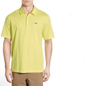 Patagonia Fitz Roy Trout Polo Shirt Short Sleeve Organic Cotton Yellow
